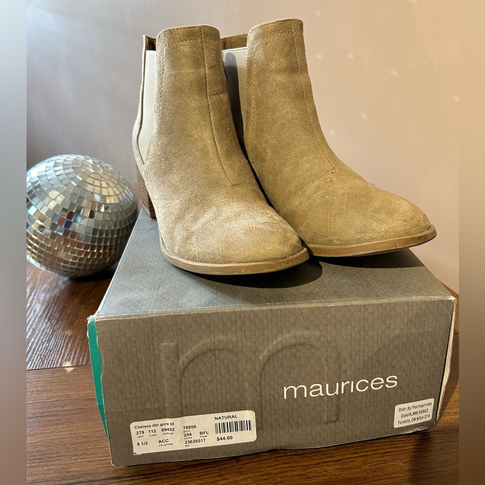 Maurices Natural Suede Ankle Boots